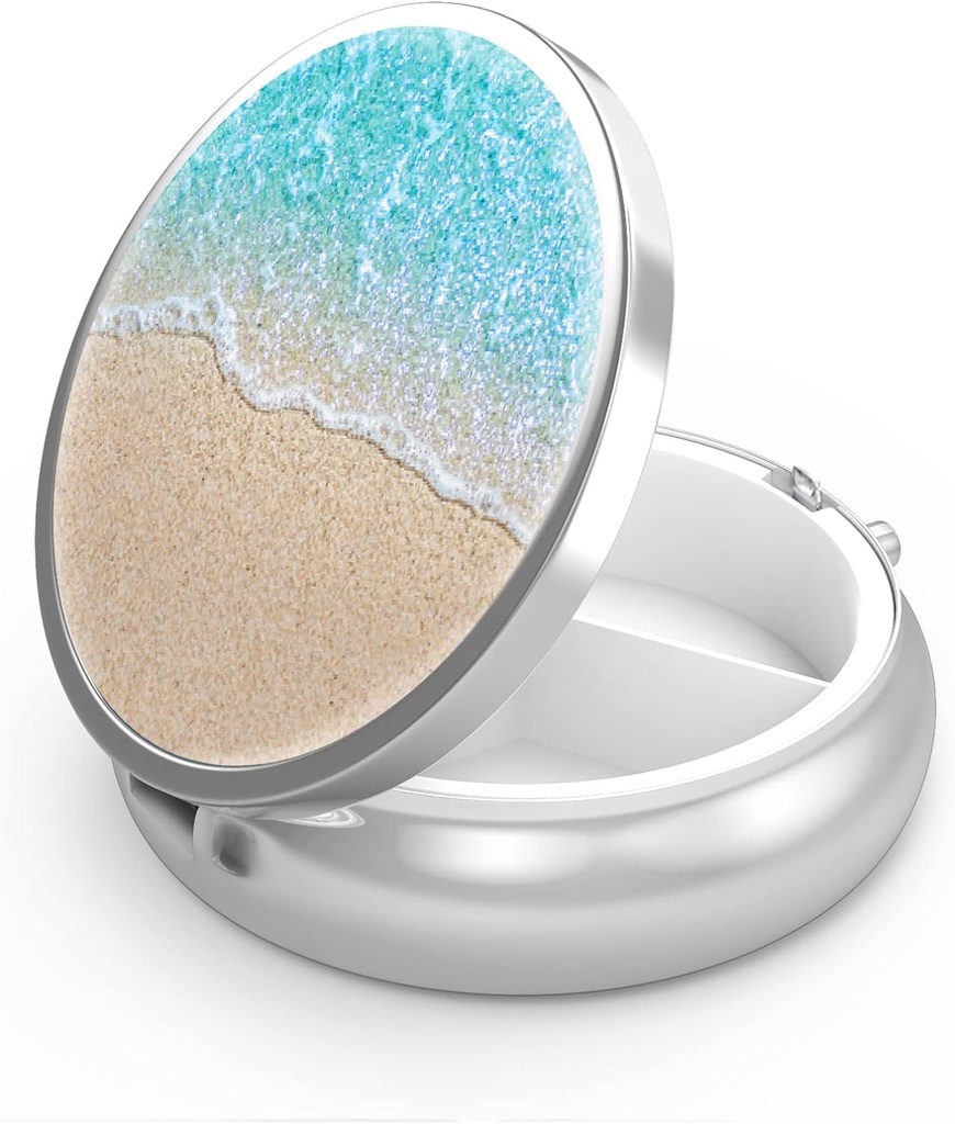 Pill Box 3 Segment Lille Pill Case, Portable for Pocket eller Purse Pill Organizer Pill Container Holder til at holde vitaminer, medicin, fiskeolie og kosttilskud (Blue Ocean)