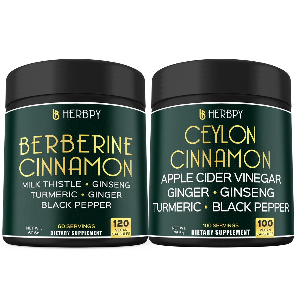 Bundle 7in1 Berberine HCl 97% tillæg & 6in1 Premium Ceylon kanel kosttilskud