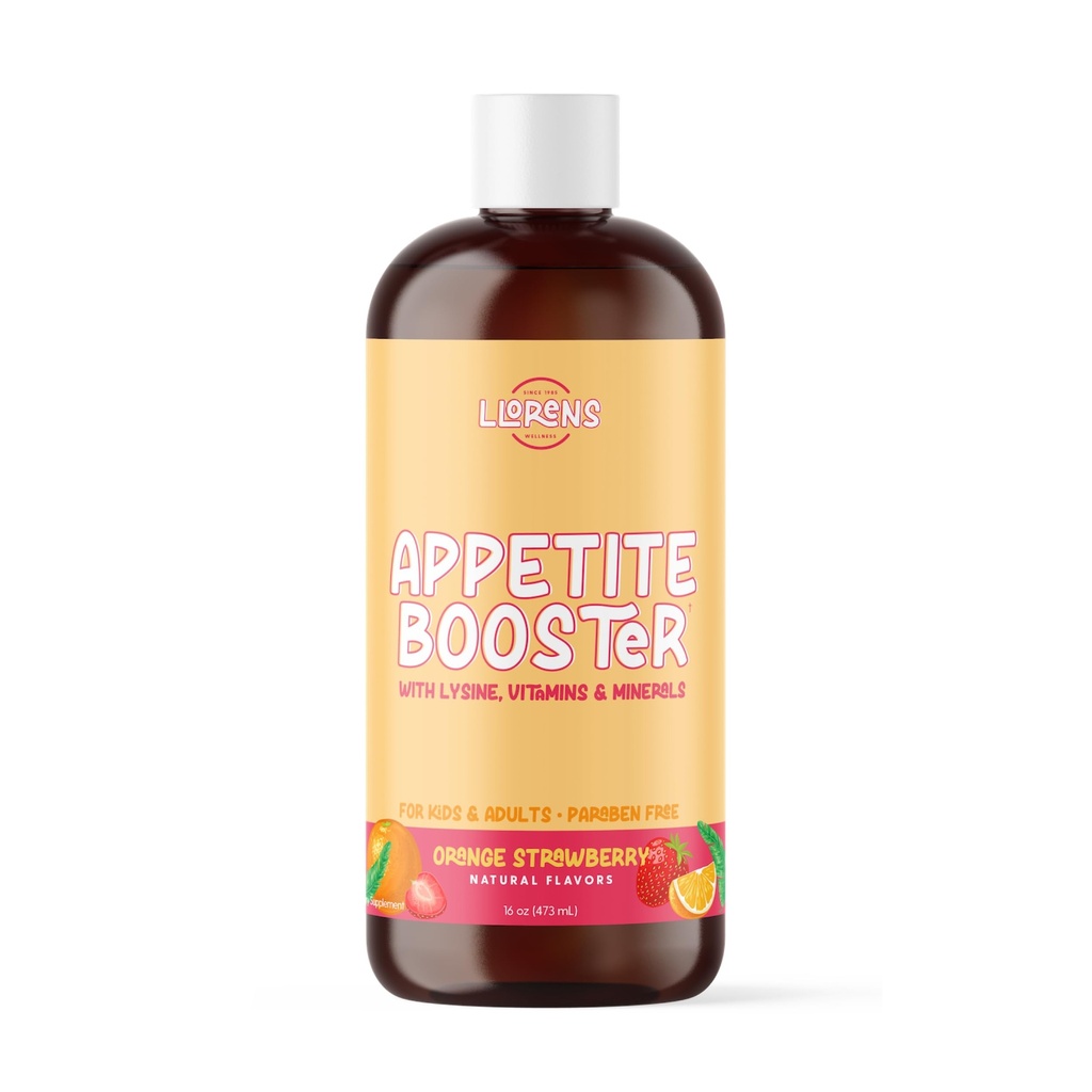 Appetite Booster Weight Gainer for Kids, 16 Fl Oz, Natural Orange Strawberry By Llorens Wellness