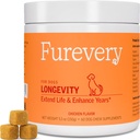 Longevity Hund Multivitamin 11- in-1 Daglige tygge Kylling Opskåret med Flaxseed, 60 Greve, Understøtter Hip og fælles sundhed, immunsystem, hud og kappe, hjerte sundhed, energi og vitalitet