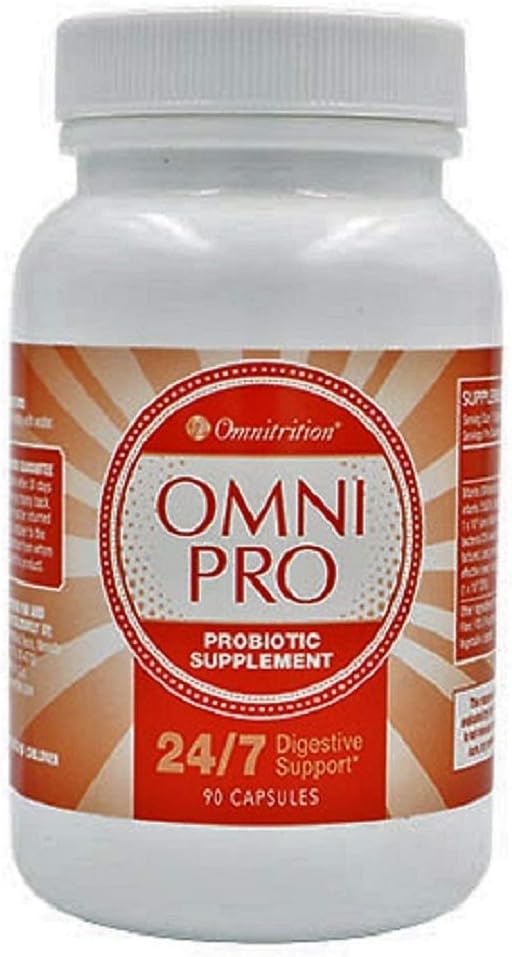 Omnitritions Omni Pro Probiotisk tillæg, 24 / 7 fordøjelsesstøtte, 90 kapsler