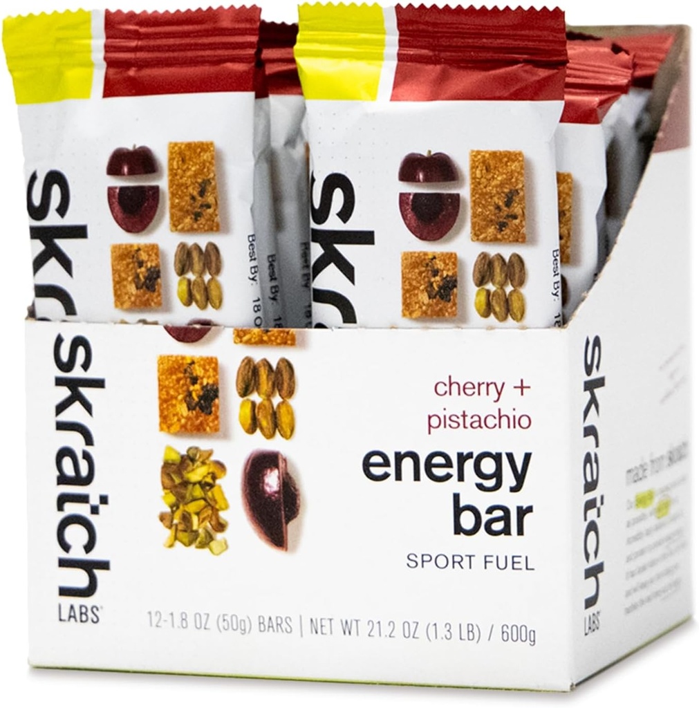 Scratch Labs Energy Bar Note 124; Cherry + Pistachio (12 Pack)