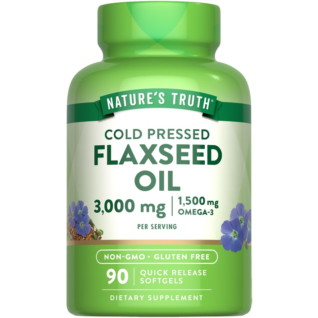 Nature 's Truth Flaxseed Oil Softgels - 124; 90 Greve - 124; Cold Pressed, Non- GMO & Gluten Free Supplement
