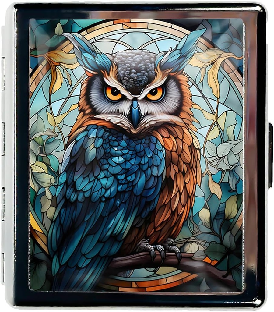 Rejse Pill Organizer Lille Pill Case for Purse Essentials 7 dage Cute Pill Box med spejl Portable Pill Box til Pocket eller Purse Pill Containe Rejse Gaver (Fantasy Farverige Owl)