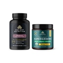 Ancient Nutrition Multivitamin for kvinder, En gang daglig, 30 Greve + Organic Supergreens Powder, Mango, 12 Servere