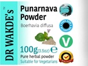 DR WAKDE 's Punarnava Powder (Boerhavia diffusa) - 100g (3.5oz) - 124; Pure, Raw & Tørret pulver - 124; Ayurvedic Herb - 124; Vegan - 124;