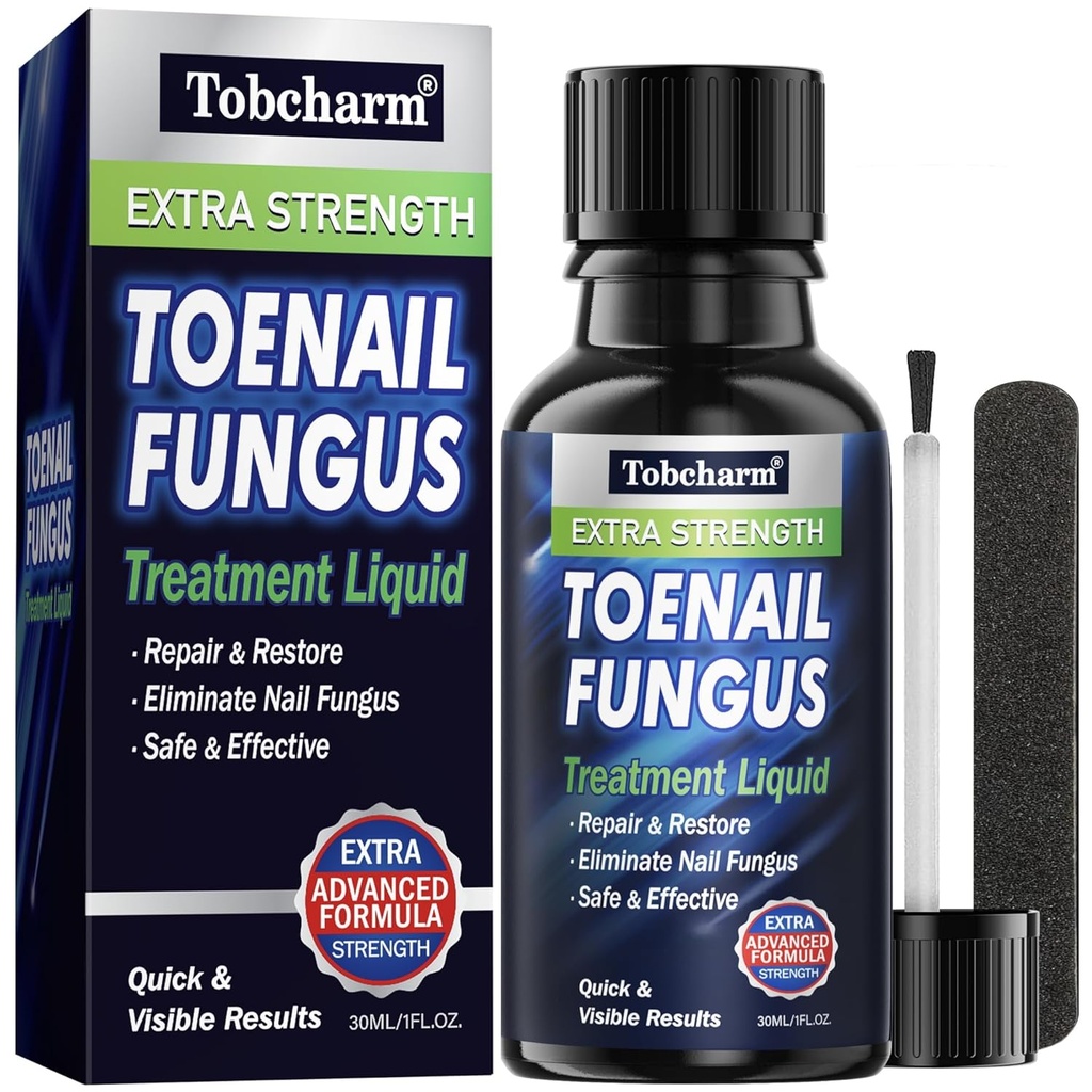 Tobcharm Toenail Svampebehandling Ekstra styrke, Negle Svampebehandling for Toenail, Svampesømbehandling, Negle Svampebehandling for Fingernegle (1oz)