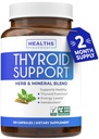 Thyreoideastøtte med jod - 120 kapsler (non-GMO) Forbedre din energi - Ashwagandha Root, Zink, Selenium, Vitamin B12 Complex - Thyreoideatilskud til kvinder og mænd - 60 dages forsyning