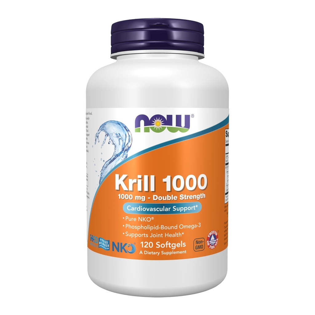Now Foods Supplements, Neptun Krill, Double Strength 1000 mg, Phospholipid- Bound Omega-3, 120 Softgels