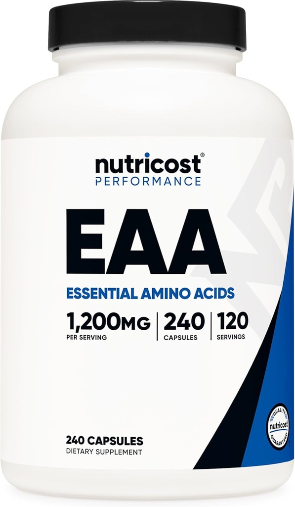 Nutricost EAA kapsler 1200mg, 240 kapsler - essentielle aminosyrer, 120 Servere - Non- GMO, Gluten Free & Vegan