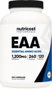 Nutricost EAA Capsules 1200mg, 240 Capsules - Essential Amino Acids, 120 Servings - Non-GMO, Gluten Free & Vegan