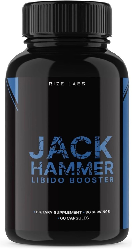 Jack Hammer Libido Booster for mænd, Jack Hammer Libido Booster Supplement, Jack Hammer Libido Booster Kraftfuld Alle naturlige formel til at forbedre ydeevne, Jackhammer Anmeldelser (60 kapsler)