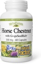 HerbalFactors by Natural Factors, Horse Chestnut, Antioxidant Support til et sundt kredsløbssystem og Veins med GrapeSeedRich, 60 kapsler (60 portioner)