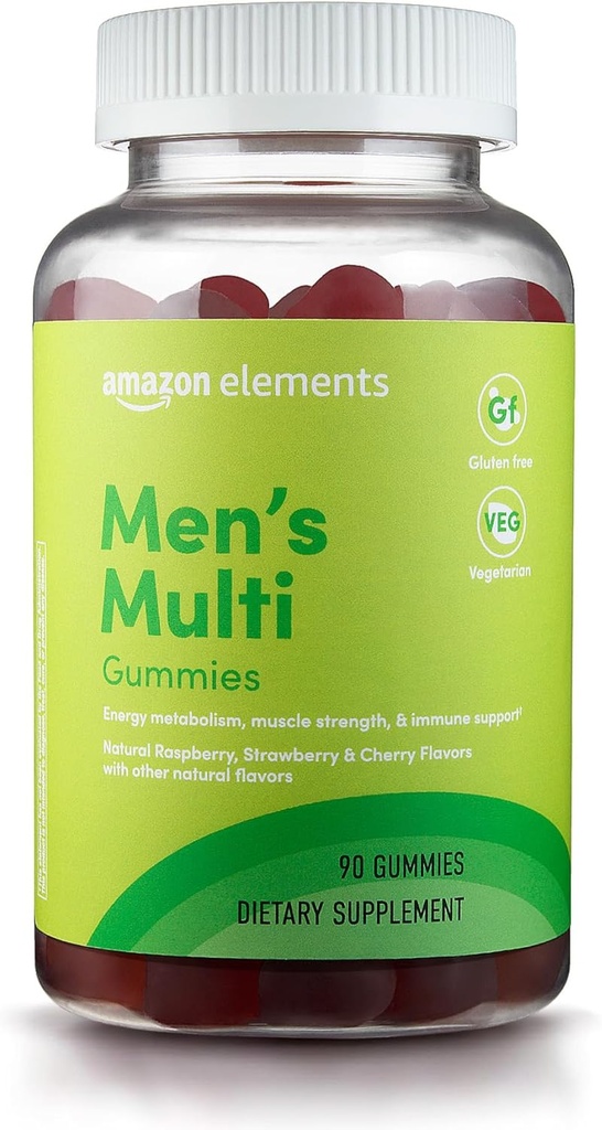 Elementer - Mænd Organic Multivitamin, 90 Gummies (3 Gummies per Serving), Vegetarisk, Gluten fri, Certified Organic (Tidligere Revly)