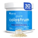 Zena Nutrition Bovine Colostrum Powder Supplement, 1000mg Pure Colostrum, understøtter immunforsvar og fordøjelsessygdomme, fremmer Gut Health, Keto, Gluten Free, Fat Free, Grass Fed, Unflavored, 30 Servere