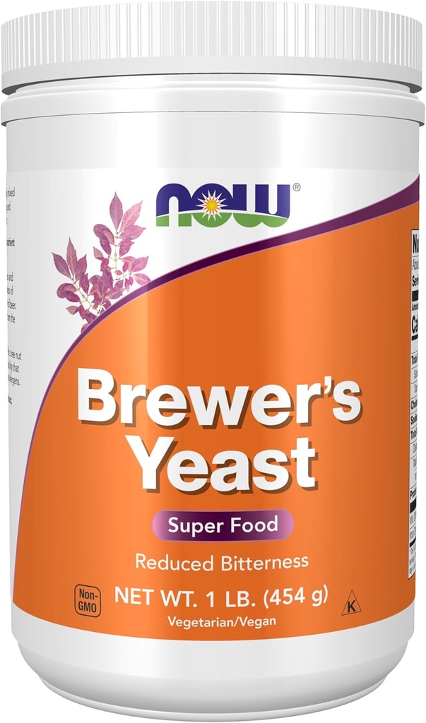 Now Foods Supplements, Brewer 's Gær Powder med naturligt forekommende Protein og B-Vitaminer, 1-Pund