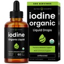 Organic Jod Liquid Drops - 250 mcg Jod Supplement for kvinder & mænd - Kalium Iodide Solution 250 mcg - 590 Servere - Thyroid, Hormone & Metabolic Support - Non- GMO, Vegan NPN 80119762