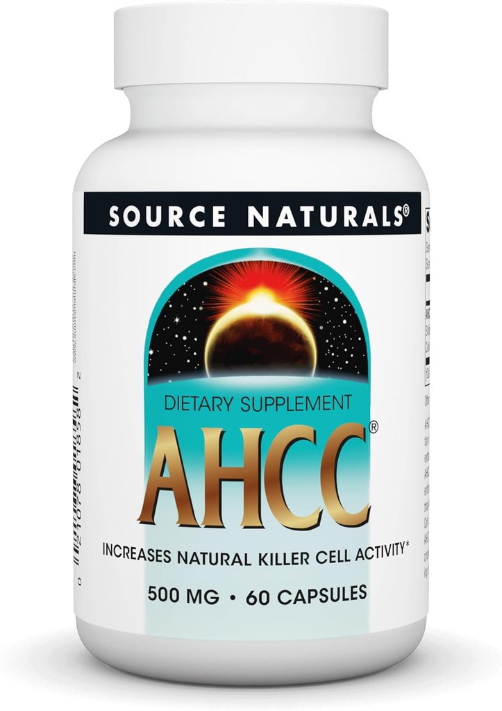 Kilde Naturals AHCC Øger naturlig killer celle aktivitet * 500mg - 60 kapsler