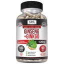 Kaya Naturals Red Panax Ginseng + Ginkgo Biloba - Nootrop Brain Supplement - Kognitiv og koncentrering Support - Brain Booster, Fokus og hukommelse supplement - 180 kapsler