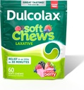Dulcolax Saline Laxative Soft Chews, Adtle Constipation Relief, Mixed Berry Flavor, Magnesium Hydroxid 1200 mg, 60 Greve