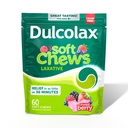 Dulcolax Saline Laxative Soft Chews, Adtle Constipation Relief, Mixed Berry Flavor, Magnesium Hydroxid 1200 mg, 60 Greve