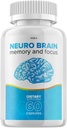 Neuro Brain og fokus supplement, Neuro Brain Memory Focus og kognitiv support, Neuro Brain Pills Nootrop, NeuroBrain til Boost Memory, Neuro Brain Vitamin Anmeldelser (60 kapsler)