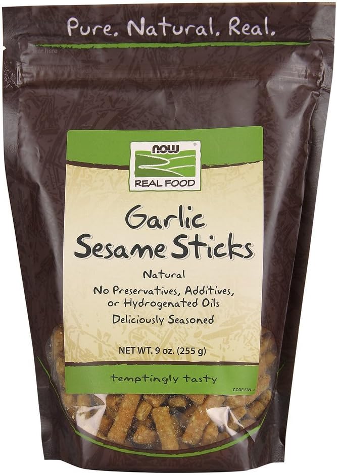 Now Foods Hvidløg Sesame Sticks, 9 oz Bag
