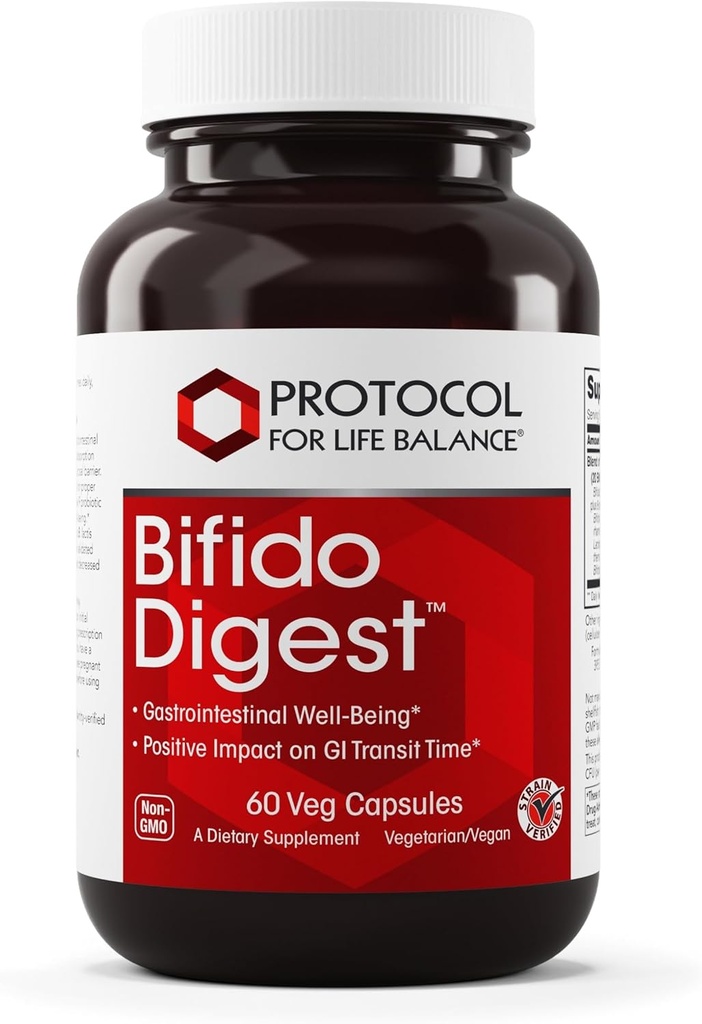 PROTOKOL FOR LIV BALANCE Bifido Digest - 20 Millioner CFU per servering - GI support - Dairy Free, Egg Free & Non- GMO - 60 Veg kapsler