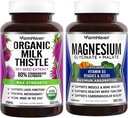 FarmHaven Milk Thistle Capsules & Magnesium Glycinate & Malate Complex w / vitamin D3