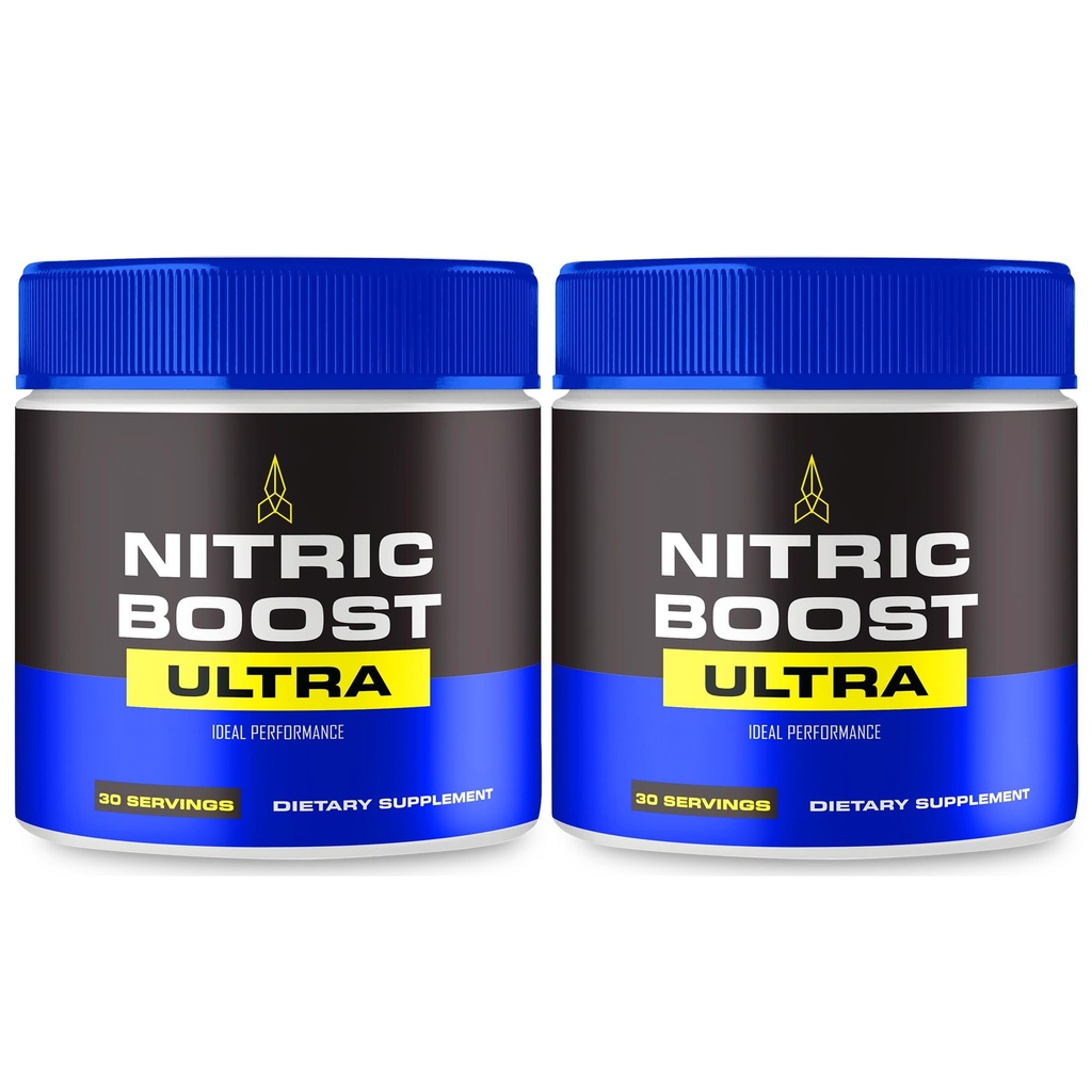 Nitric Boost Ultra Powder, NitricBoost Officiel Formel til at støtte energi niveauer og blodgennemstrømning - Maksimal styrke, Nitric Booster Ultra BCAA, NitricBoost Ultra Powder Support Anmeldelser (2 Pack)