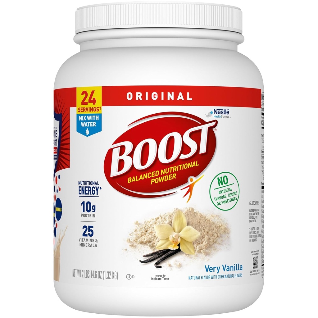 BOOST Original Balanced Nutritional Powder Drink Mix med 10g Protein og 25 Vitamin & Min, Meget Vanilla, 14.6 Ounce