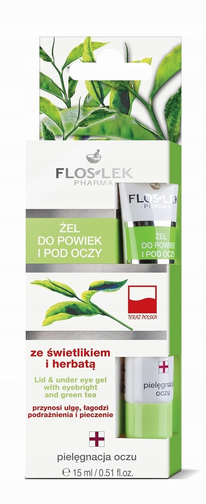 Lid & Under Eye Gel med Øjenlyse og grøn te 15 Ml