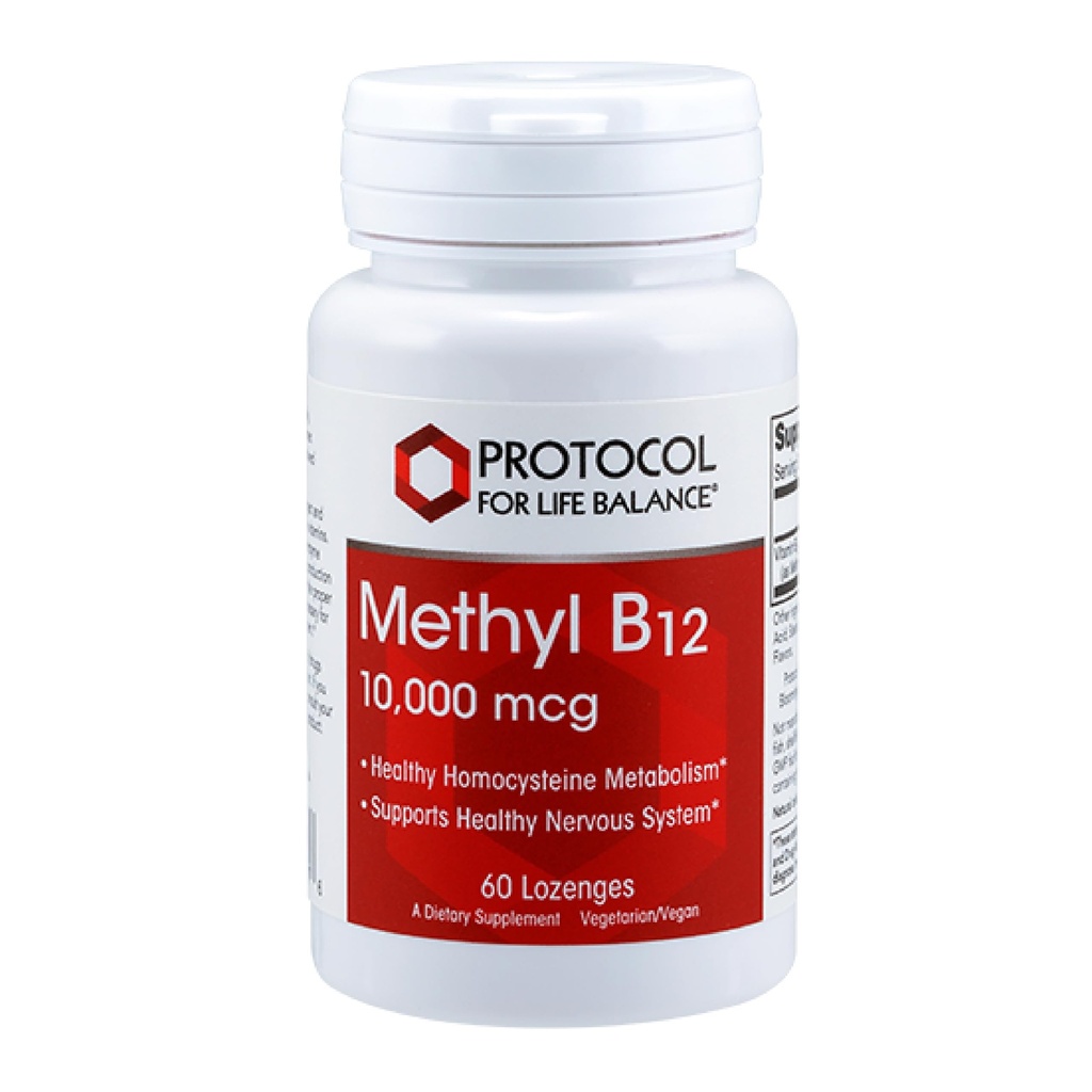Protokol Methyl B12 10,000mcg - Vitamin B12 - Energistøtte og hjerne supplement - 60 Lozenges