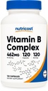 Nutricost High Potency Vitamin B Complex 462mg, 120 kapsler - med C-vitamin - Energy Complex