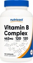 Nutricost High Potency Vitamin B Complex 462mg, 120 kapsler - med C-vitamin - Energy Complex