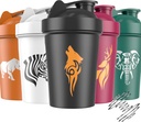 JEELA SPORTS 5 PACK Protein Shaker Flasker til Protein Mixes -20 OZ- Opvaskemaskine Safe Shaker Cups til Protein Shakes - Shaker Cup til Blender Protein Shaker Flaske til Shakes Protein Shake Blender