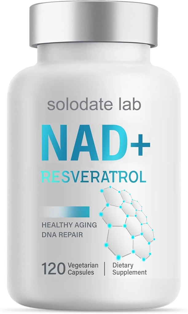 solodat lab NAD + Supplement 1000mg, True NAD + & Resveratrol, 120 Caps