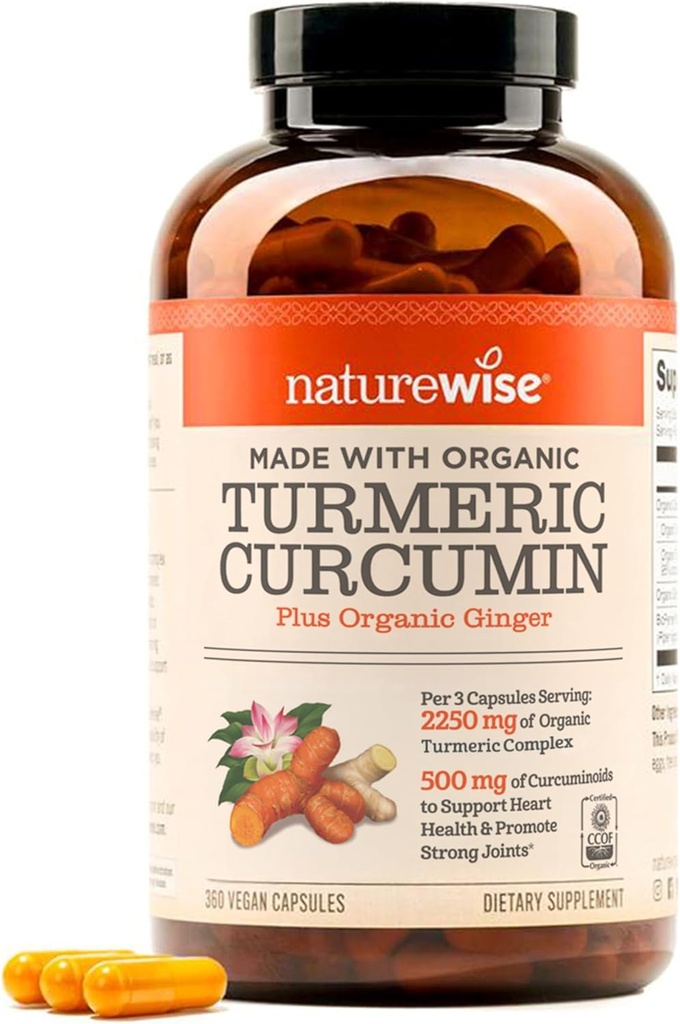 NatureWise Curcumin Turmeric 2250mg - 95% Curcuminoids & BioPerine Black Pepper Extract for Advanced Absorption - Daily Joint and Immune Health Support - Vegan, Non-GMO, 360 Count[120-Day Supply]