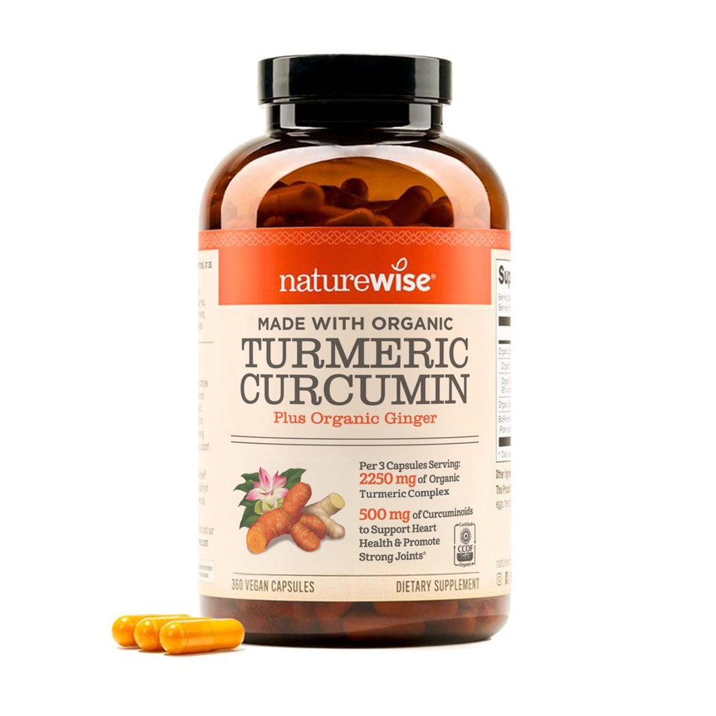 NatureWise Curcumin Turmeric 2250mg - 95% Curcuminoids & BioPerine Black Pepper Extract for Advanced Absorption - Daily Joint and Immune Health Support - Vegan, Non-GMO, 360 Count[120-Day Supply