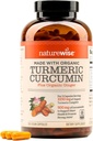 NatureWise Curcumin Gurkemeje 2250mg - 95% Curcuminoider & BioPerine Black Pepper Extract for Advanced Absorption - Daglig fælles og immunforsvar - Vegan, Non- GMO, 360 Greve [120- Day Supply]