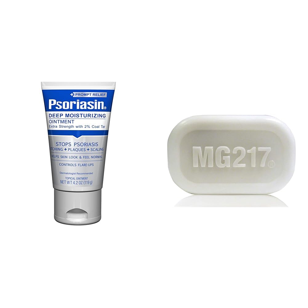 Psoriasin Moisturizing Salve & MG217 Exfoliating Soap for Psoriasis - 4,2 oz & 3,2 oz