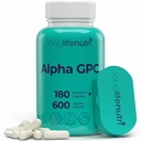 Alpha GPC Cholin Supplement 600mg - 180 Vegetariske Kapsler, Høj Renhed Nootrop for Daily Energy, 3- Måned Supply, Acetylcholine Kilde til Kognitiv & Mental Klarhed, GMP Certificeret, Made in USA
