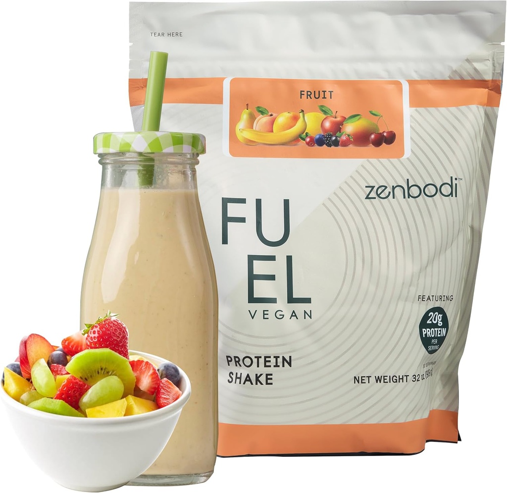 Fuel Vegan Protein Powder Fruit Flavor - 21g af Protein Hver Servering, Lækker Plante-baseret Blend for Muskel Vækst, fremstillet af Pea, med Vegan D3, Ingen Kunstige Arme, Glutenfri