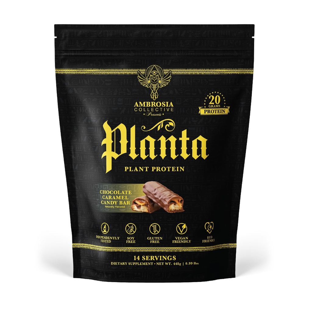 Ambrosia Planta - Premium Plant- baseret protein124; Vegan & Keto Friendly Measures 124; Gourmet flavors med ingen bloating eller Mave Upset Measures 124; Gluten & Soy Free Measures 124; No Tilføjet Sugar Measures 124; 14 Servere Measures 124; (Candy Bar)