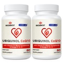 Ubiquinol CoQ10- 600mg- Softgel, Active Coq10 Ubiquinol tillæg med vitamin E & Omega 3, 6, 9, Høj Absorption- Coenzyme- Q10, Kraftig antioxidant til energiproduktion, Testet, 120 Tæl
