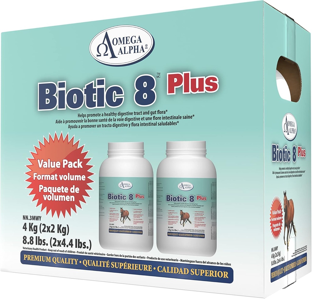 Omega Alpha Biotic 8 Plus 8.8lbs (2 X 4.4lbs.) for heste