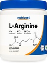 Nutricost L- Arginin (250 Bedste) - Pure L- Arginin Powder - 5000mg Per Servering; 50 Servering