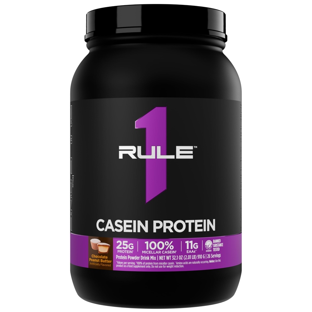 Regel 1 Casein Protein - 25g Protein og 11g EAA per servering fra Slow-Release Micellar Casein til Overnight Recovery og Vedvarende levering mellem måltiderne (2 pund, Chokolade Peanut Butter)