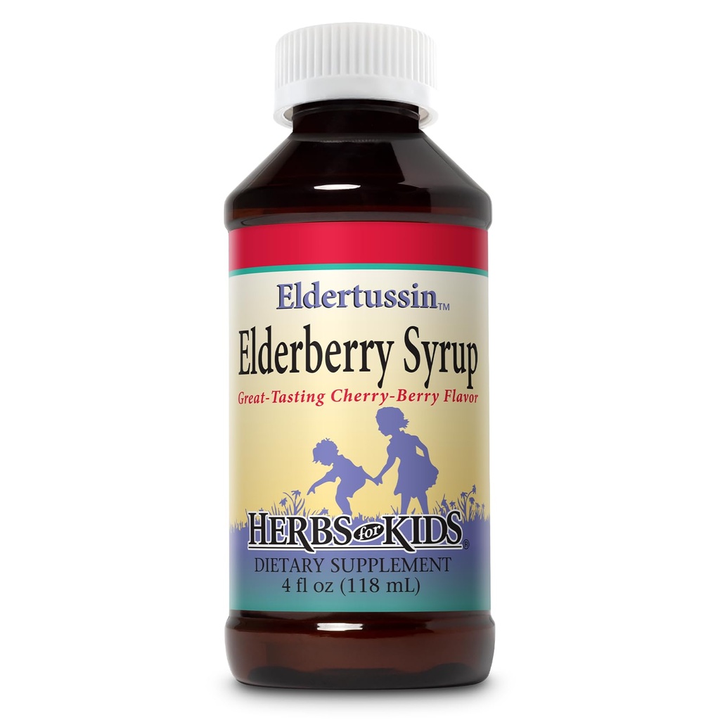 Urter til børn Eldertussin Elderberry Syrup, Cherry Berry (Btl- Plastic)
