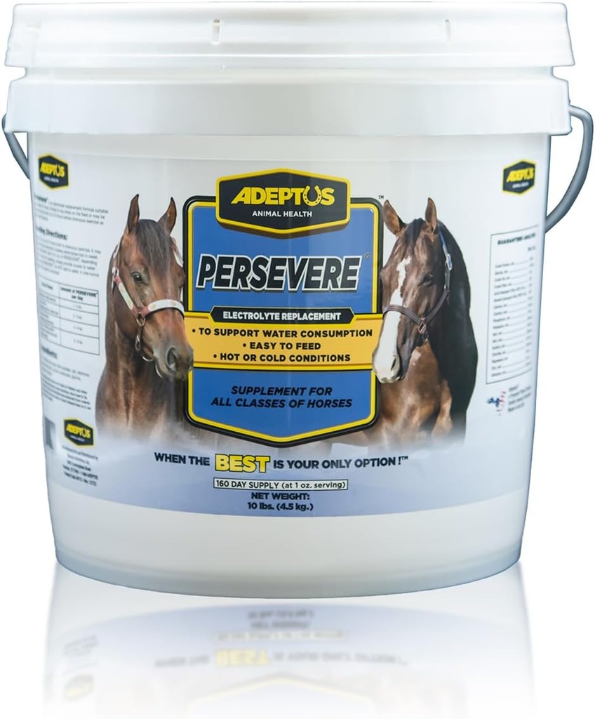 Adeptus Nutrition Persary Electrolyte Supplement for alle klasser af heste, Understøtter Hydration, Balanceret Formel for Sweat Erstatning, Prebiotic Gær Base, Easy- Feed Powder, 10 Lbs